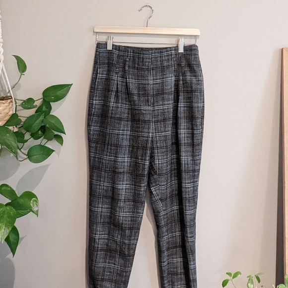 💚 2/15 Grey Plaid Pants - Picture 1 of 3